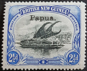 Papua on British New Guinea 2½d Lakatoi thin paper SG 35a mint