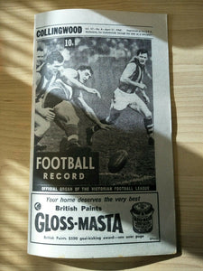 VFL 1968 April 27 Football Record Collingwood v St Kilda