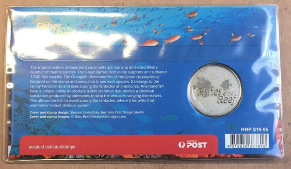 2010 Australian Fishes of The Reef With Clown Fish Medallion PNC 1st Day Issue