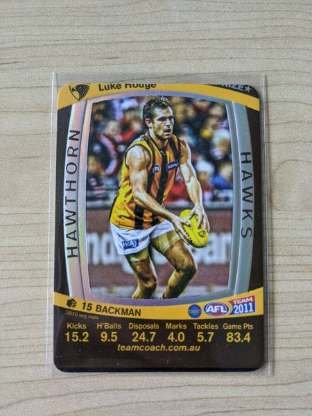 2011 AFL Teamcoach Prize Card Error Miss Cut Luke Hodge Hawthorn