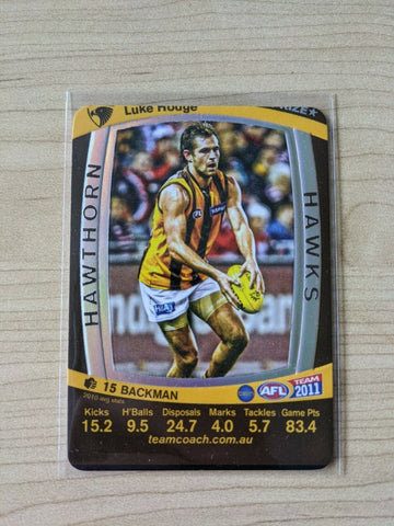 2011 AFL Teamcoach Prize Card Error Miss Cut Luke Hodge Hawthorn