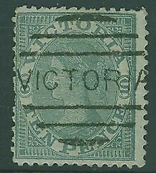 Victoria Australian States SG 119 10d grey watermarked 8 error  FU