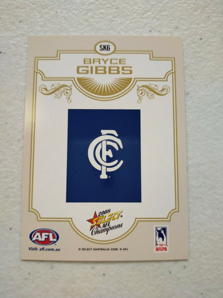 2008 Select AFL Champions Sketch Card Bryce Gibbs Carlton