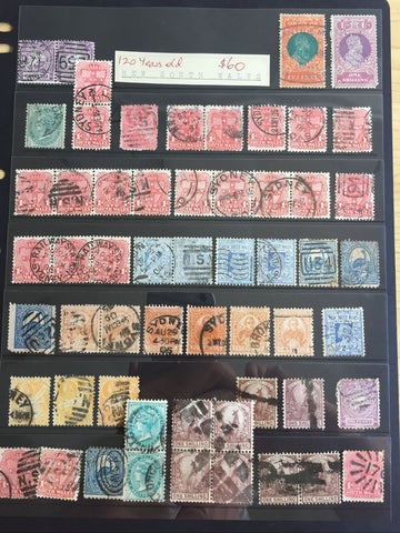 New South Wales Page of Fine Used Stamps Including Postmarks & Block of 1/- Roo