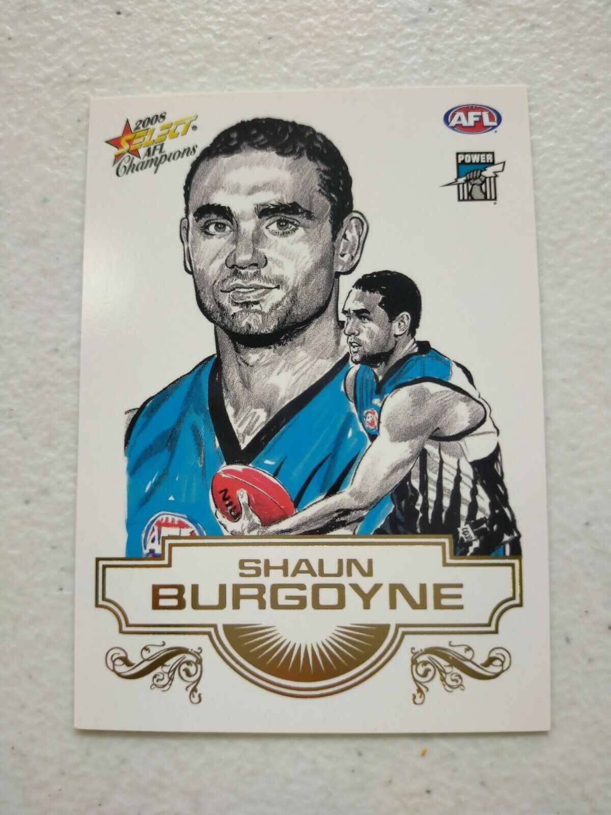 2008 Select AFL Champions Sketch Card Shaun Burgoyne Port Adelaide