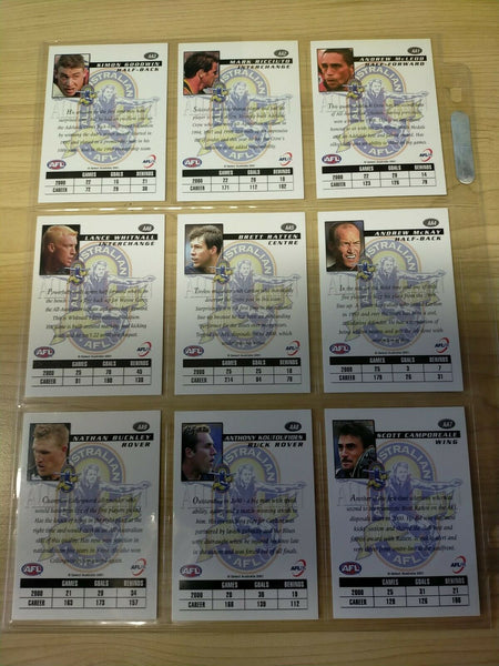 2001 Select Authentic All Australian Complete Set Of 22 Cards