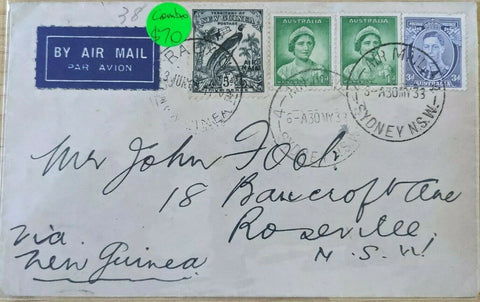 KGVI First Flight Air Mail Australia - New Guinea and return combination cover