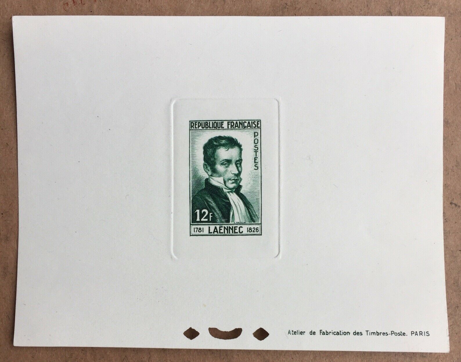 France 1952 R. Laennec (physician) Deluxe Proof SG1757