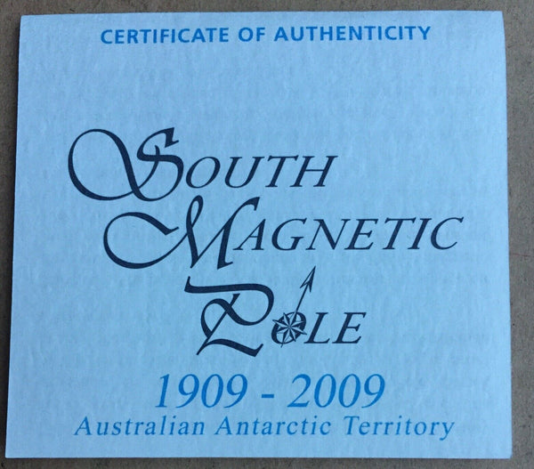 Australia 2009 Australian Antarctic Territory Perth Mint $1 South Magnetic Pole 1oz Silver Proof Coin