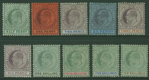 Lagos Nigeria SG 54/63 KEVII Set of 10 MLH