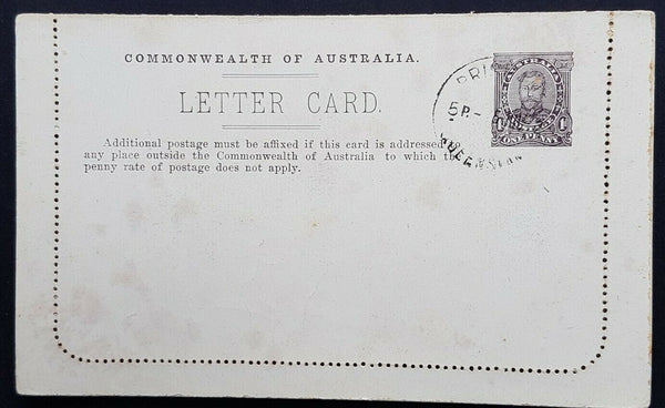 Australia Letter Card 1d full face KGV Settlers Home Victoria LC 12-121d CTO