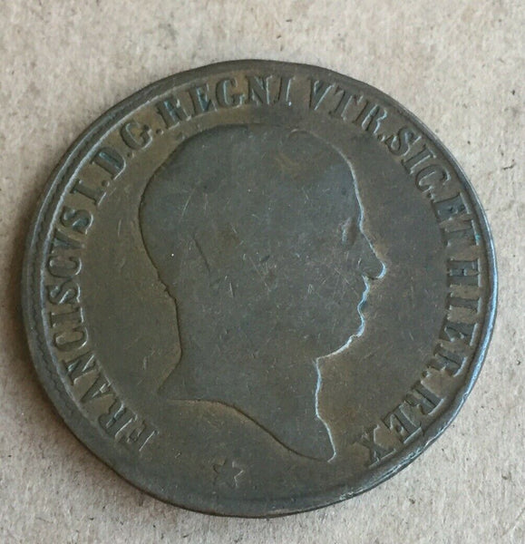 Italian States Naples 1826 Ten 10 Tornesi Copper Coin