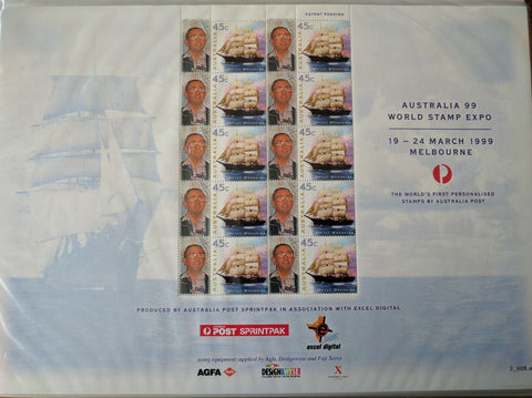 Australia Post - Australia 99 World Stamp Expo 45c Personalised Stamp Sheet