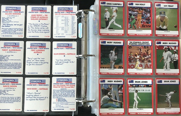 Stimorol 90-91 Aus, Eng And NZ Cricket Cards Ashes And World Series Complete Set