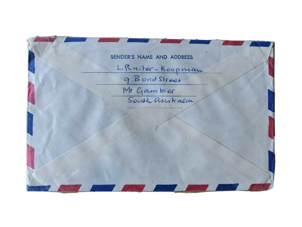 Australia - Netherlands Air Mail with 2/3 Cable solo franking Mount Gambier