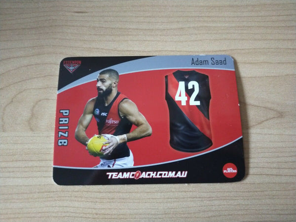 2020 Teamcoach Prize Football Card Adam Saad Essendon P-05a