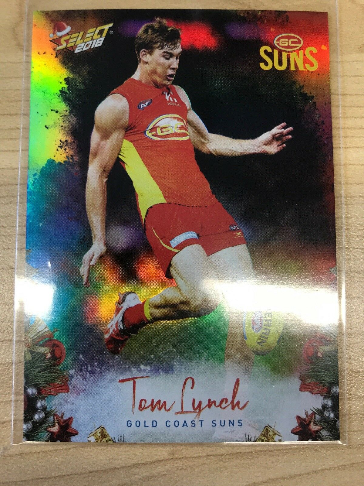 AFL 2018 Select Christmas Holofoil Card X89 - Gold Coast Suns, Tom Lynch