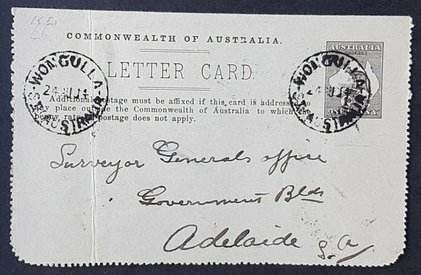 Australia Letter card 1d kangaroo die 2 Government house Perth LC 16.56B used