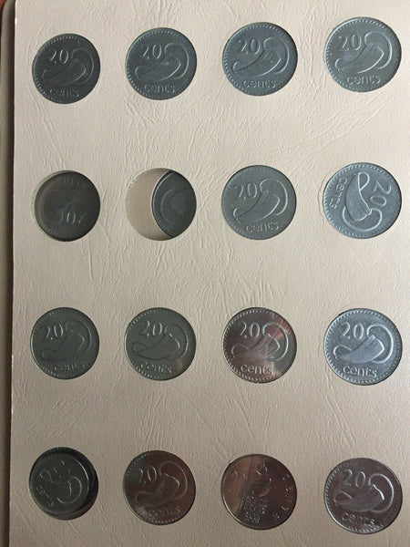 Fiji Decimal 20 & 50 Cents 1969-2009 in Dansco Supreme Album. Superb Condition.