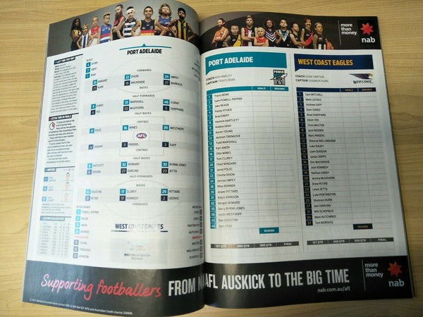2017 AFL Football Record 1st Qualifying Final Port Adelaide v West Coast