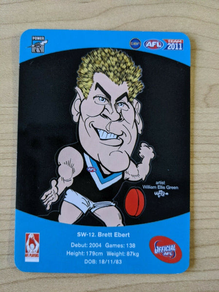 2011 Teamcoach Sample Star Wildcard SW-12 Brett Ebert Port Adelaide