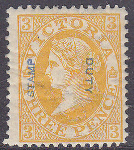 Victoria Australian States SG 308 3d yellow-orange stamp duty overprint Mint