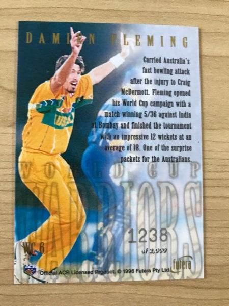 1996 Futera World Cup Cricket Cards World Cup Warriors WC4: Damien Fleming