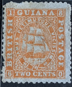 British Guiana SG 68 Two Cents 2c Ship Mint Stamp