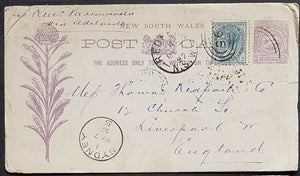 NSW -GB via Adelaide per RMS Parramatta. Early stamp dealer mail offering stamps