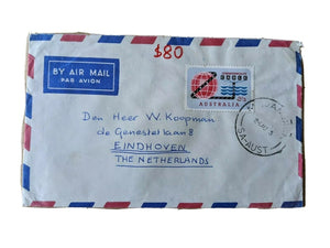 Australia - Netherlands Air Mail with 2/3 Cable solo franking Mount Gambier