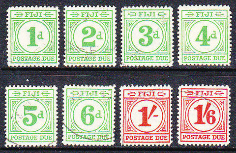 Fiji Pacific Islands SG D11/18 KGV l Postage Due Set of 8 Used