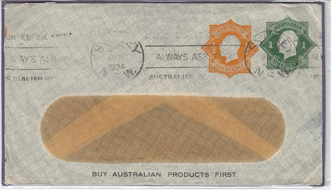 Australia Embossed Advertising Envelope KGV Octagonal Doubleton PTPO for Berlei