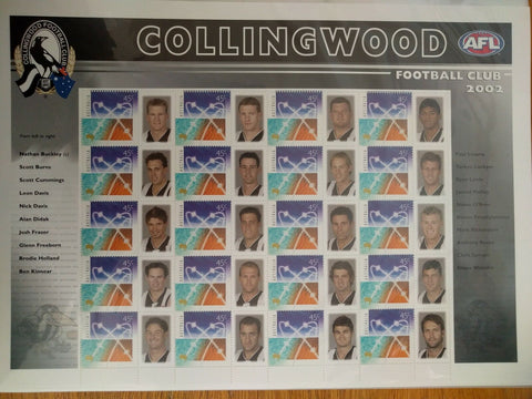 Australia Post Souvenir Sheet AFL Collingwood 2002