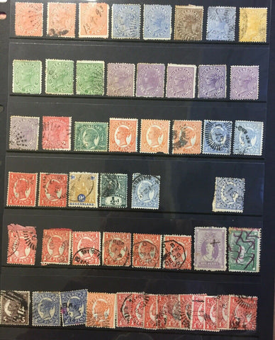 Queensland Page, 50+ Stamps Mostly Used Includes 5 x 1/- Shilling Mint No Gum