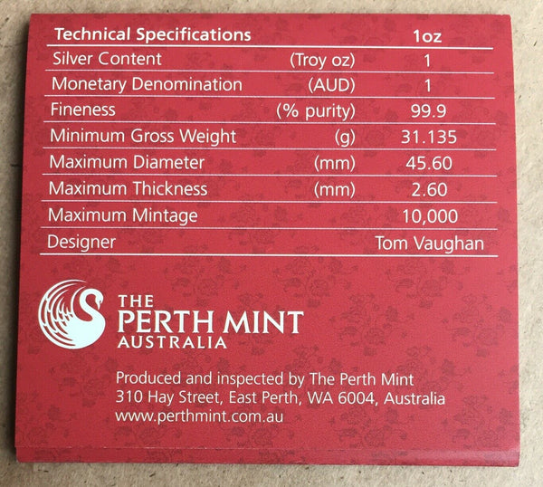 2014 $1 Year Of The Horse Coloured One Ounce Silver Proof Coin