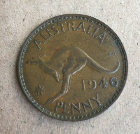 Australia 1946 Penny King George VI RARE Fine Condition