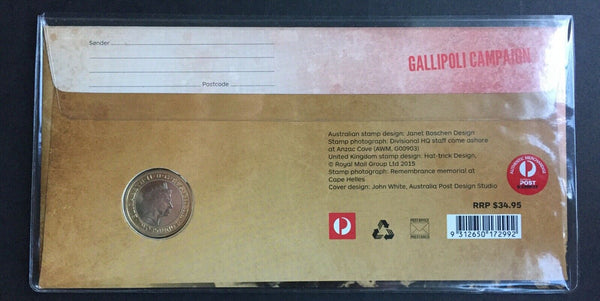2015 GB Great Britian UK £2 Joint Issue The Great War Gallipoli Campaign Limited Issue PNC