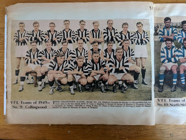 Scrapbook Over 50 Pages. Cigarette Cards, 1949 Argus VFL Photos, VFA, Signatures