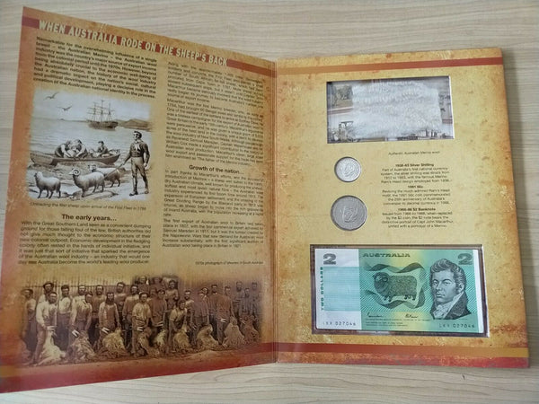 Australia 1991 Sherwood Golden Era Of Wool Coin & Banknote Portfolio