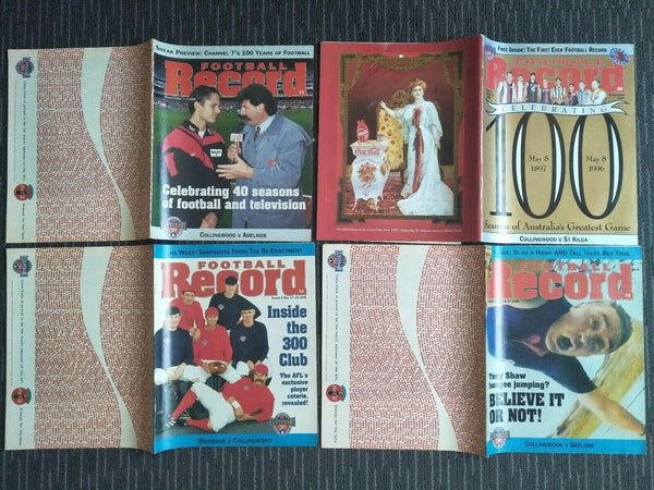 Lot Of 1996 AFL Football Records Collingwood Games x 21