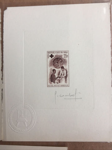 Mali 1965 Red Cross Health Service 25f. Artist Signed Die Proof SG110 Brown
