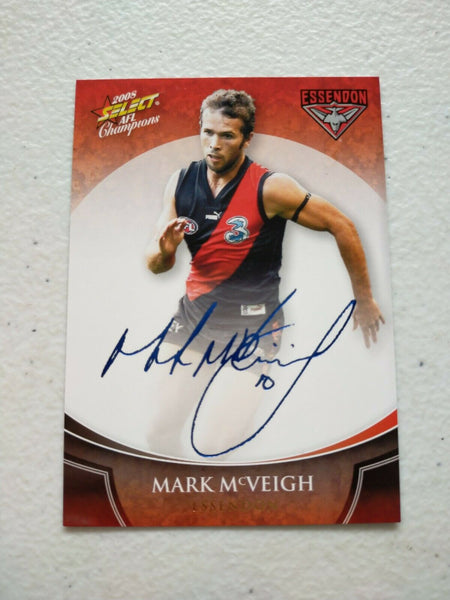 2008 Select AFL Champions Foil Signature Card Mark McVeigh Essendon