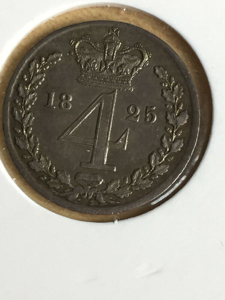 UK Great Britain George 1V, 1825 Maundy Penny, Twopence and Fourpence Unc