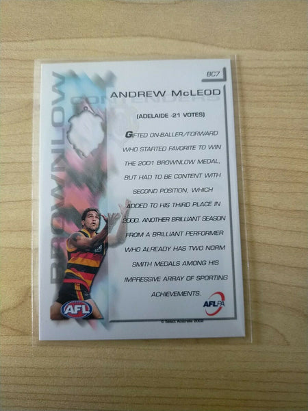 2002 Select Exclusive Gold Brownlow Contender Andrew McLeod Adelaide BC7