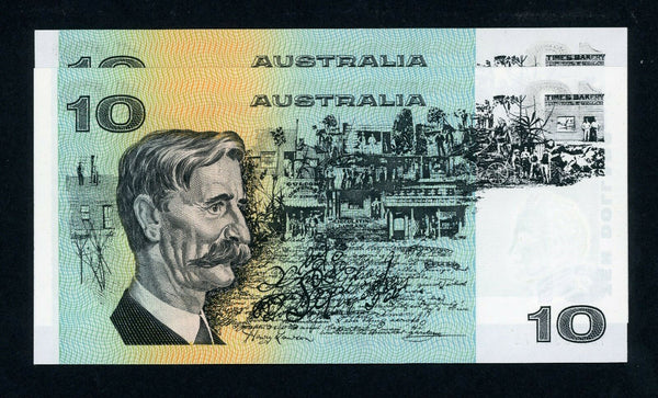 R307a Mc168 Ten Dollar $10 Knight/Stone Gothic Unc Pair