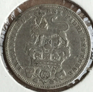 UK Great Britain 1826 King George IV Silver 6d Sixpence Coin