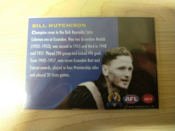 2007 Select Hall Of Fame Legend Bill Hutchison Essendon
