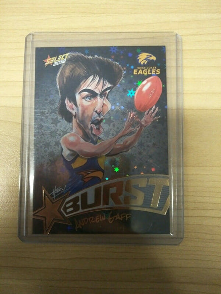 Select 2018 Black Starburst Andrew Gaff West Coast No. 187/600