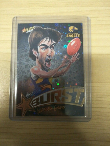Select 2018 Black Starburst Andrew Gaff West Coast No. 187/600