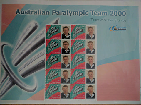 Australia Post 2000 Paralympic Team Member Stamps Fabian Blattman